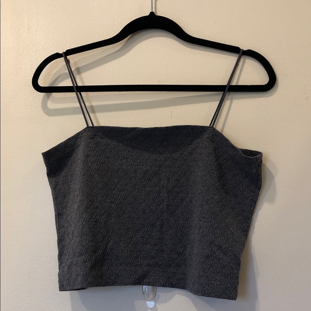 American Eagle Outfitters Dark Gray Crop Top